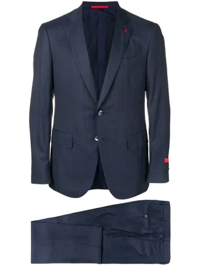 Isaia Checkered Suit In Blue