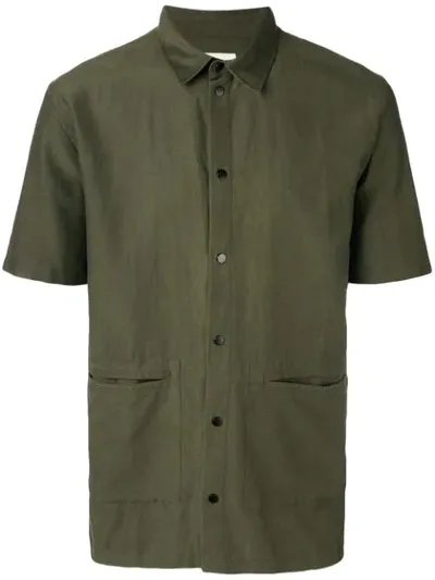 Folk Pointed Collar Shirt In Green