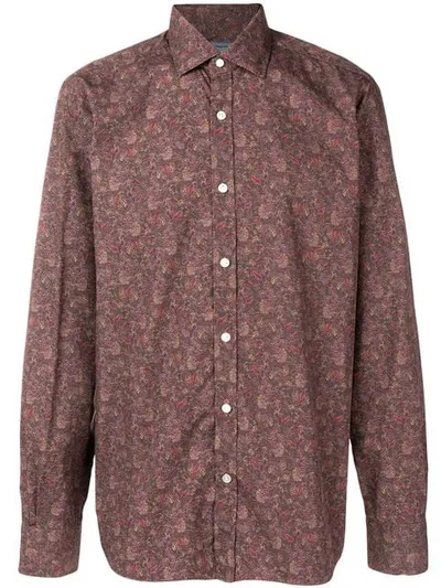 Barba Floral Print Shirt In Green