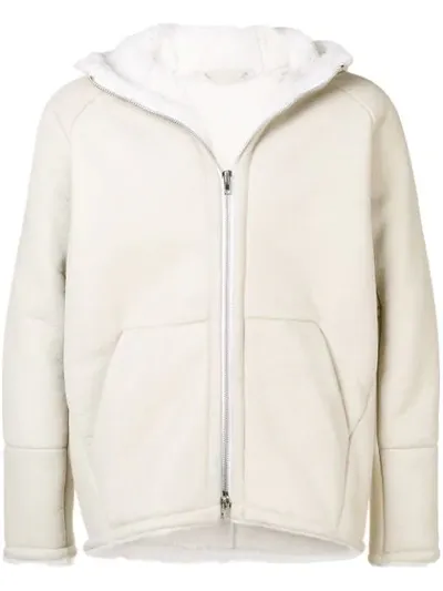 Salvatore Santoro Hooded Shearling Jacket In White