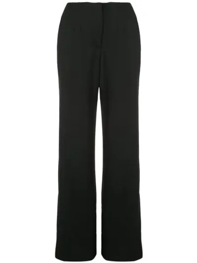 Proenza Schouler Wool-blend Twill Wide-leg Pants In Black