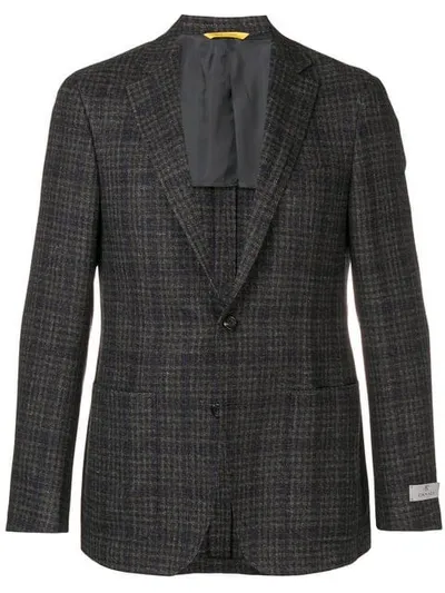 Canali Checked Blazer In Brown