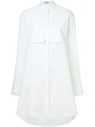 Jil Sander Oversized Yoke Shirt In White