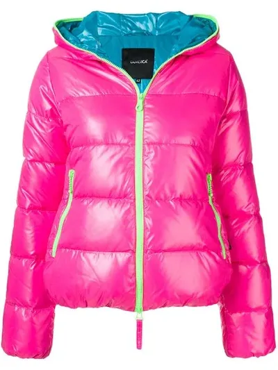 Duvetica Hooded Puffer Jacket In Pink