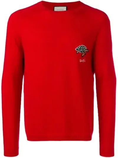 Gucci Turtle Pattern Sweater In Red