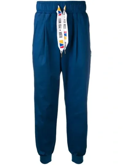 Reebok Contrast Drawstring Track Pants In Blue