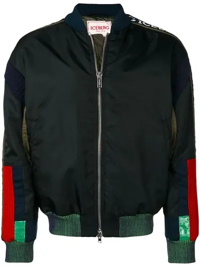 Iceberg Bomberjacke Im Patchwork-look In Black