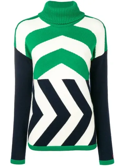 Perfect Moment Chevron Jumper In Green