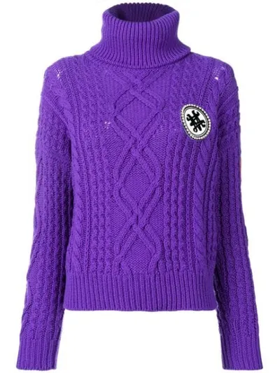 Mr & Mrs Italy Logo Roll-neck Sweater In Purple