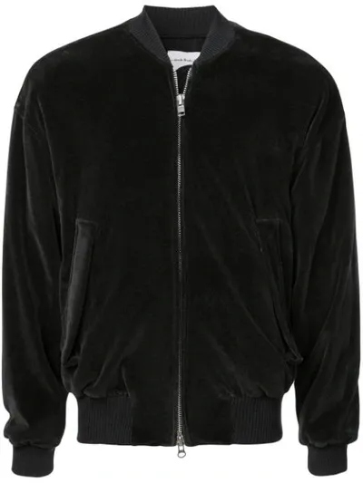 Song For The Mute Velvet Bomber Jacket In Black