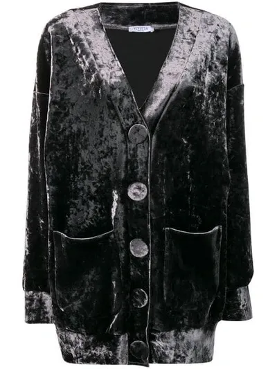 Vivetta Oversized Velvet Cardigan In Black