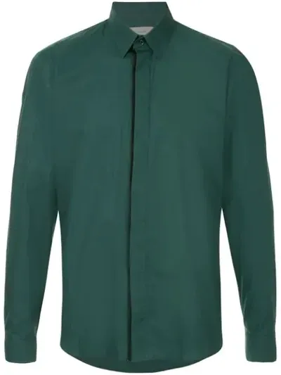 Cerruti 1881 Classic Curved Hem Shirt In Green