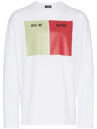 Raf Simons 2cb Ghb Print Cotton T Shirt In White