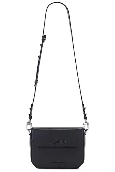 Amiri Nappa Leather Flap Crossbody Bag In Black