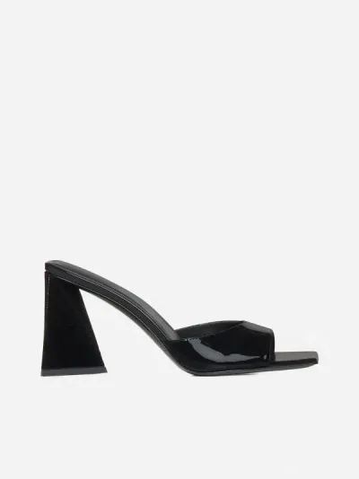 Attico Mini Devon Patent Leather Mules In Black