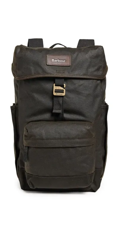 Barbour Essential Wax Backpack Olive In Green