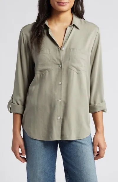 Beachlunchlounge Arlie Button-up Shirt In Green