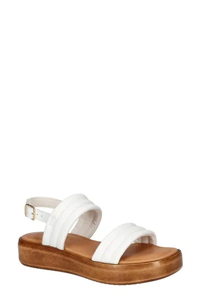 Bella Vita Ode Platform Sandal In White Italian Leather