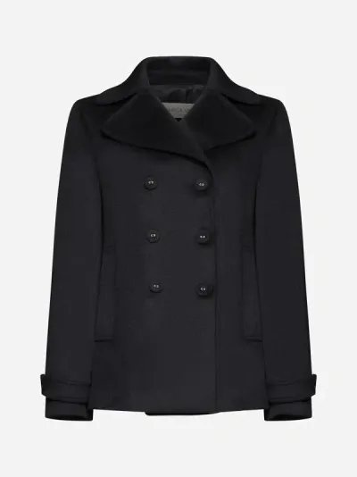 Blanca Vita Cappero Wool-blend Peacoat In Black