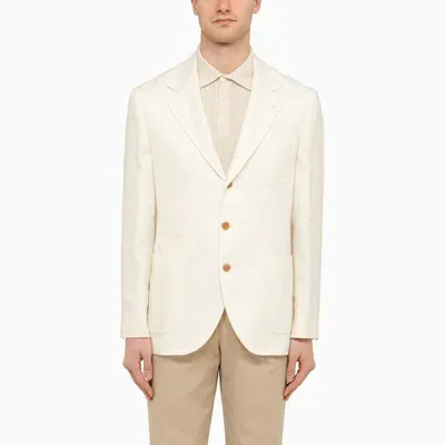 Brunello Cucinelli Single-breasted Blazer With Peak Lapels In White