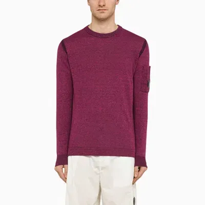 C.p. Company Red Linen-blend Crew-neck Sweater Men