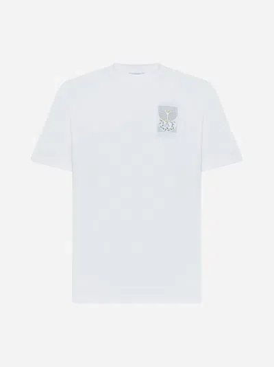 Casablanca Tennis Pastelle Cotton T-shirt In White