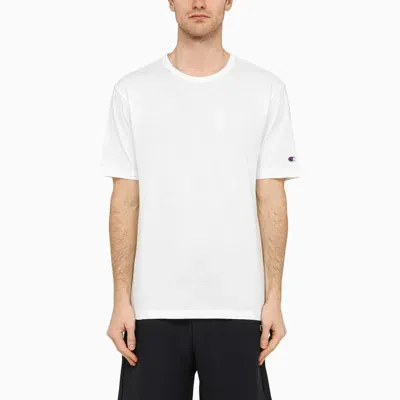 Champion White Cotton Crew-neck T-shirt