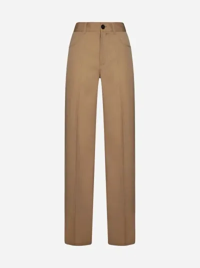 Jil Sander Virgin Wool Trousers In Beige