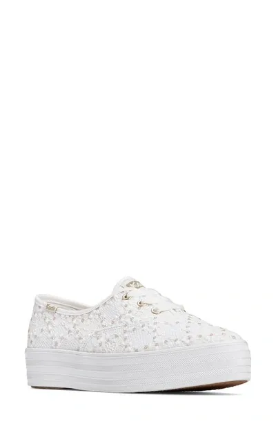 Keds Point 4 Platform Sneaker In Light Beige Textile