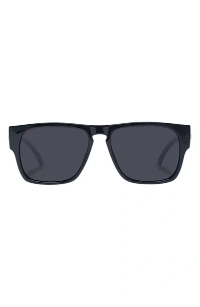 Le Specs Transmission 56mm D-frame Sunglasses In Black