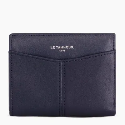 Le Tanneur Porte Cartes Charlotte En Cuir Lisse In Blue