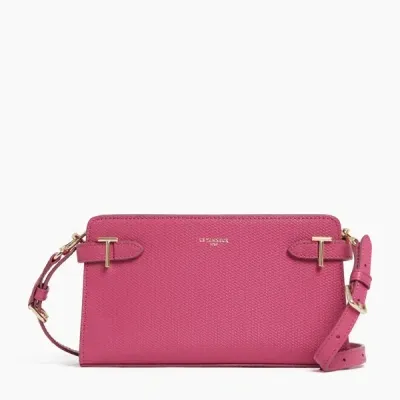 Le Tanneur Sac Baguette Emilie En Cuir Signature T In Pink