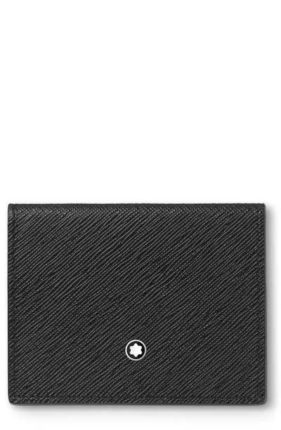 Montblanc Sartorial Trifold Leather Card Holder In Black