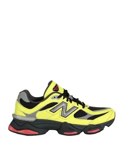 New Balance Man Sneakers Yellow Size 9 Leather, Textile Fibers In Multi