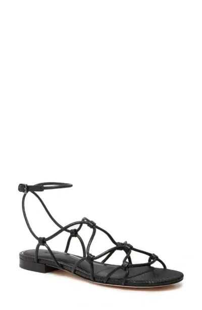 Paige Phoebe Ankle Strap Sandal In Black Snake