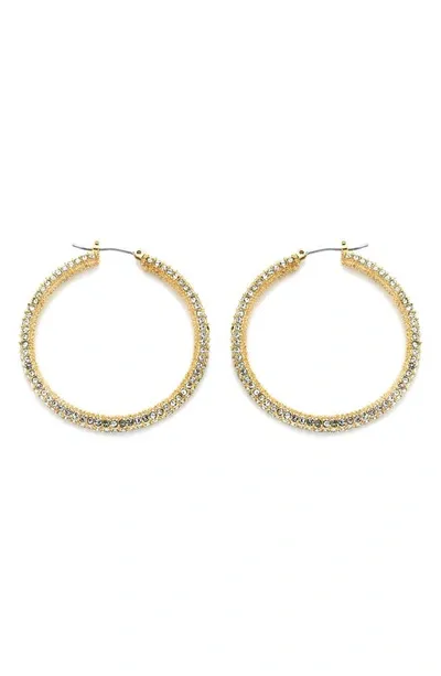 Panacea Pavé Cubic Zirconia Hoop Earrings In Gold