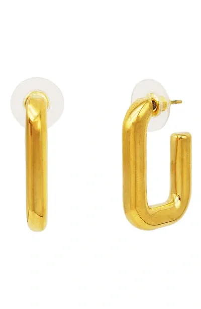 Petit Moments Como Rectangular Hoop Earrings In Gold