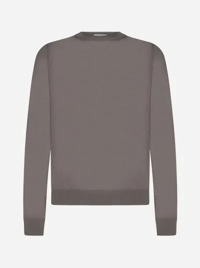 Piacenza 1733 Wool Crewneck Sweater In Stone