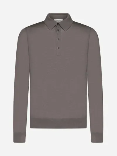 Piacenza 1733 Wool Polo Shirt In Stone