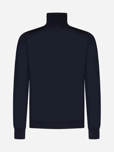 Piacenza 1733 Wool Turtleneck In Blue Navy