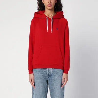 Polo Ralph Lauren Red Plush Cotton Sweatshirt In Blue