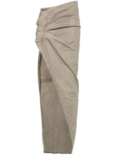 Rick Owens Drkshdw Edfu Denim Skirt In Beige