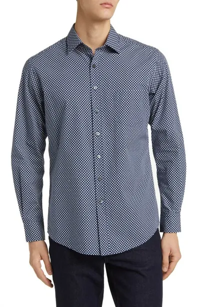 Rodd & Gunn Seaward Downs Geo Button-up Shirt In Midnight