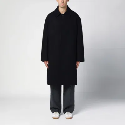 Studio Nicholson Single-breasted Coat In Navy Blue Wool