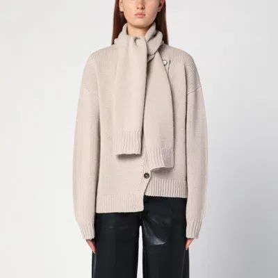 The Garment Beige Wool Scarf Cardigan In Brown