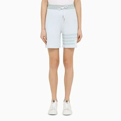 Thom Browne Light Blue Striped Cotton Bermuda Shorts Women