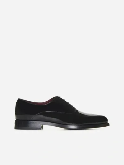 Valentino Garavani Vlogo Patent Leather Derby Shoes In Black