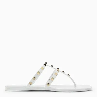 Valentino Garavani White Rockstud Low Sandal