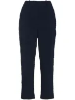 Sies Marjan Willa Crinkled Wool-blend Trousers In Blue