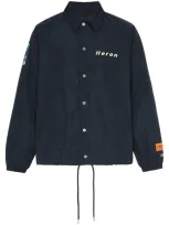 Heron Preston Ctnmb Print Coach Jacket In Blue